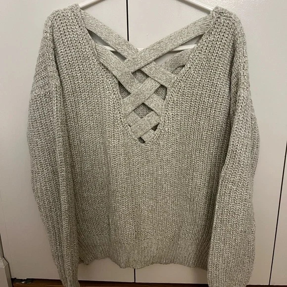 Sparkle & Fade Cream V-Neck Sweater - Picture 3 of 4